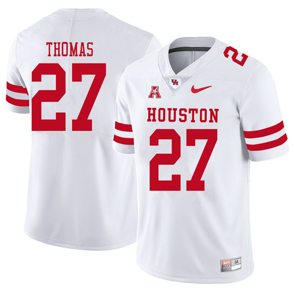 2018 Men #27 Henry Thomas Houston Cougars College Football Jerseys Sale-White